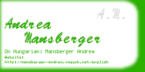 andrea mansberger business card